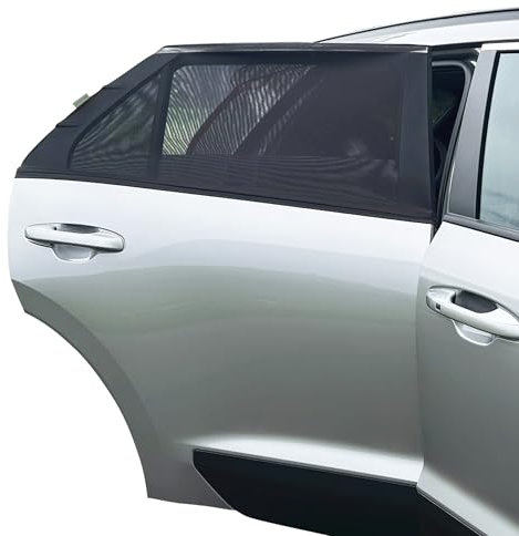 Dreambaby Car Window Shade for Baby, 2 Pack Mesh Window Sock, Protects from Sun Glare & Heat, Quality Strech Material to Fit Car Windows, Black