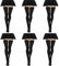 HiFEN® Extra lange Socken, Oberschenkelhohe Baumwollsocken, extra lange Stiefelstrümpfe, Overknee, Beinstulpen für Damen, 37-39 (6 Paar), Schwarz, 6 Paar, One Size