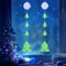 Qedertek Luces de Navidad - Cortina de Luces con Árbol a Pilas, 2 Modos, Temporizador, Verde, Ventana de Decoración para Interior Exterior Navidad Fiesta (2 Piezas)