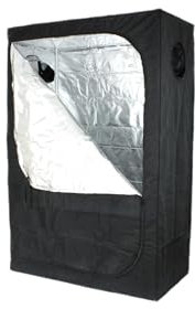 Growzelt 120x60x180 cm, Anbaubox für Pflanzenzucht, Pflanzenzelt Schwarz