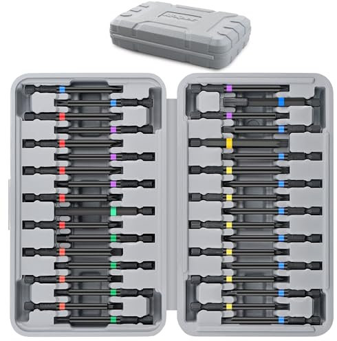 Hi-Spec 36pc 75mm Long Hex Shank Screwdriver Bit Set with Security Torx, Square, XZN, and Multi-Bits