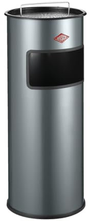 WESCO mittlerer Standascher mit Sieb in der Farbe graphit, pulverbeschichtetes Stahlblech, 30 Liter Volumen, Einwurfschlitz, ohne Einsatz