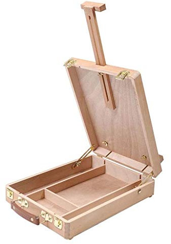 NVOQILIN Tisch-Skizzenbox, Staffelei, tragbar, aus Holz, für Künstler, Schreibtisch, zum Aufbewahren von Kunst, Malen, Markern, Skizzen