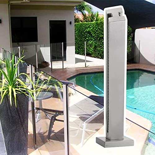 CZAOERXB Poteau de Panneau en Verre, poteaux carrés de Garde-Corps d'escalier Robustes/Panneaux de Vue dégagée de palier clôturés, pour Balcon de Porche, Colonne de Balustrade en Acier INOX