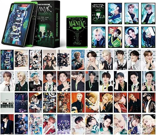 SZTVECFW 55 Stück Kpop Stray Kids Maniac Fotokarten Stray Kids Merch Lomo-Karten Stray Kids 2ND World Tour Maniac Albumkarten Stray Kids Fotokarten Fans Geschenk