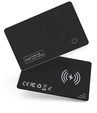 Slim Airtag Karte 1.6mm, Smart Wallet Tracker Card Wiederaufladbare, (IOS Only) GPS Item Finder mit IP68 Wasserdicht, Anwendbar Auf A-PPLE Find My APP