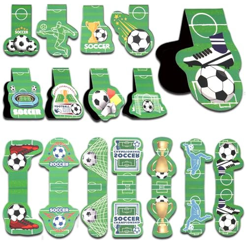 Moosono Lesezeichen Magnetisch Kinder, Lesezeichen, Mitgebsel Kindergeburtstag, Kinder Einschulung Geschenk Kleine Geschenke für Jungen, Mädchen, Studenten und Buchliebhaber (Fußball, 15)