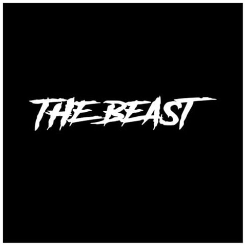 GEOLXD 2 STÜCK The Beast Aufkleber, for Auto, Automobil, Motorrad, LKW, Fenster, Stoßstange, wasserdichter Vinyl-Aufkleber(White,S)