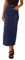 REORIA Damen Jeans Maxirock Bleistift Midiröcke für Damen eleganter Langer Rock mit Vier Taschen und Schlitz am Saum Dunkelblau L