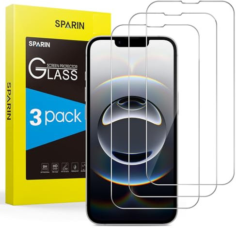 SPARIN für iPhone 16e für Panzerglas, 3 Stück 9h Härte Schutzfolie für iPhone 6.1 Zoll,HD,Anti-Kratzen,Bläschenfrei