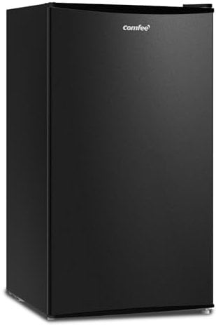 COMFEE' RCU60BL2UK(E) 60 Litre Freestanding Under Counter, 48cm Upright Freezer Adjustable Thermostat, Reversible Door, 4 Star Freezer Rating Drawer, Black