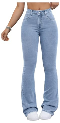 GORGLITTER Flared Jeans for Women UK High Waisted Bootcut Denim Trousers