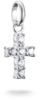 THOMAS SABO White Stone Cross Charm Connect Silver Recycled 925 Silver