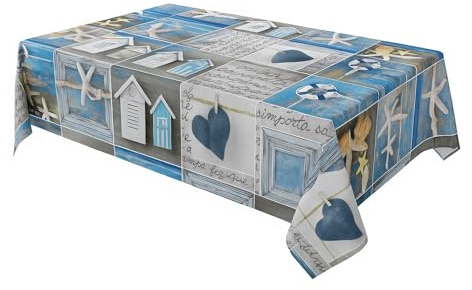 Tovaglia Cerata Rettangolare - Tovaglia Antimacchia, Impermeabile, Antigraffio | Tela Cerata Interno ed Esterno | Uso Quotidiano - Pulizia Facile - No Stiro - Design Unico | Larghezza Standard 140cm