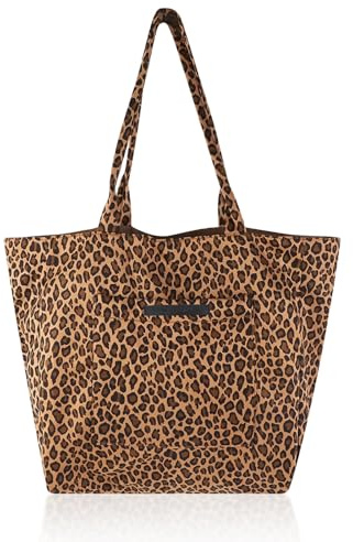 Geoyien Shopper Cord Tasche Damen, Einkaufskorb Leopardenmuster | Leo Tasche, Mode Leopard Muster, Große Kapazität, Ausreichend für den Alltag, Geeignet für Büro, Einkaufen, Schule