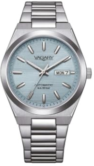 Citizen Vagary by Automatische Herrenuhr G.Matic 101 IX3-611-73 | Gehäuse aus Stahl 38 mm | Zifferblatt Ice Blue (Hellblau) gestreift mit Day-Date | sichtbare Mechanik | wasserdicht bis 10 ATM