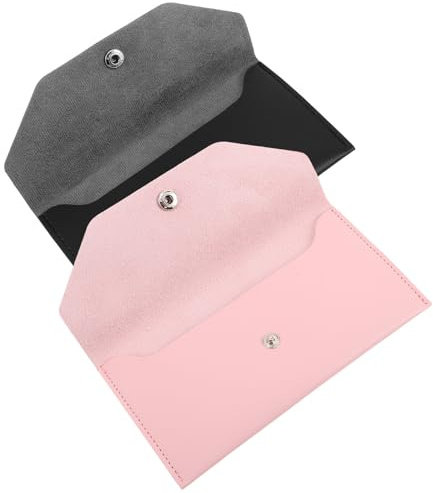 DOITOOL 2 Stück Kompakte Geldbeutel für Damen aus Pu Leder mit Druckknopfverschluss Tragbare Kleine Handtasche für Mädchen Stilvoll und Minimalistisch