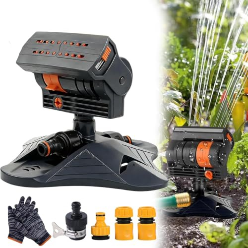 16-Nozzle Oscillating Sprinkler, Rotating Lawn Sprinklers 360°, Mini Turbo Oscillating Water Sprinklers, Adjustable Water Sprayer, Automatic Irrigation System for Lawn, Yard, Garden Plants