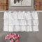 Birsppy AT17 Gardine Scheibengardine Kurzgardine Bistrogardine mit DREI Rüschen Landhaus Shabby Chic - DREI Rüsche Volant - 140x60 - Weiß