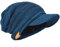 Herren Dick Knit Newsboy Cap Visier Mütze Hut Fleece Gefüttert Strickmützen B319 (Blau/Schwarz)
