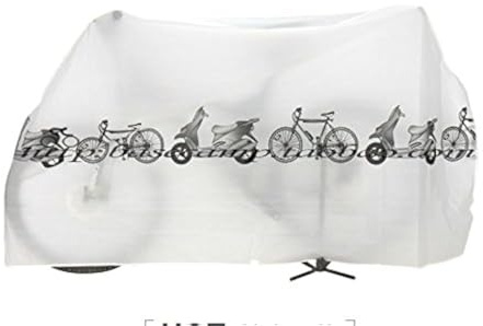 Fahrradabdeckung Wasserdicht Motorrad Schutzhülle 210 x 100 cm Universal Regenschutz staubdicht mit Klettverschluss Abdeckplane für Fahrrad Mofa Roller Garage Weiss