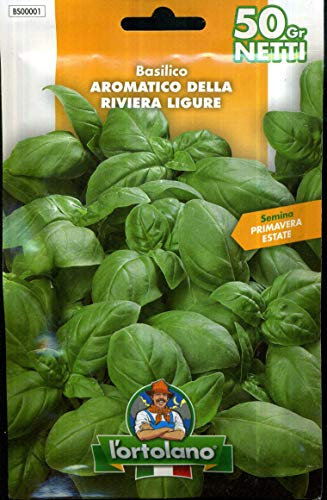 SEMENTI DI ORTAGGI DI QUALITA' IN BUSTE TERMOSALDATE DA 50 GRAMMI (BASILICO AROMAT. DELLA RIVIERA LIGURE)
