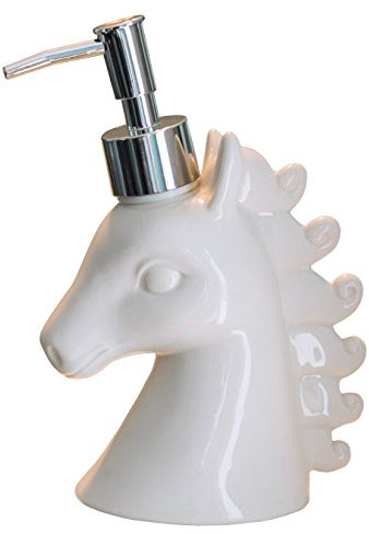 Objectz Einhorn Seifenspender Cremespender Unicorn Dispenser Flüssigseifen-Spender, Spülmittel-Spender, nachfüllbar für das schöne Bad oder Küche - Weiss White