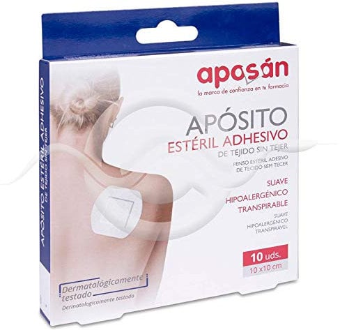 Aposán APOSITO ESTERIL ADHESIVO TNT 10X10 10 UNIDADES APOSAN