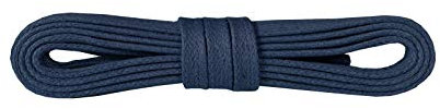 Kaps Cordones Botas Planos Encerados, 100% Algodón Fino, Coloridos, Ancho 5 mm, Muchos Colores y Longitudes, Hechos en Europa (90 cm – 36 pulgada – 5-6 pares de ojales / 57 - Azul marino)