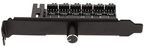 P Prettyia 4-Pin Power Supply 6 Channel 3-pin/4-pin PC Cooler Cooling Fan Speed Controller PCI Bracket 12V