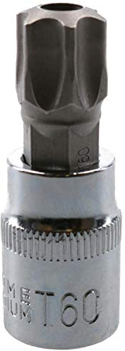 T60 3/8 Drive Tamper Proof Torx Star Bit 48mm Tamper Torx Chrome Vanadium Steel