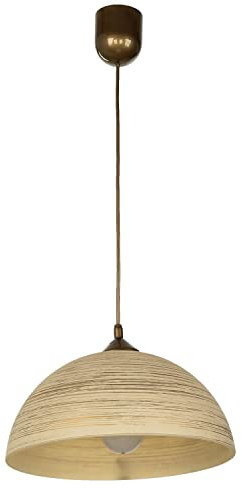 Licht-Erlebnisse Pendelleuchte FERA aus Glas in gold E27 D:30cm Retro für Küche Esszimmer Flur Hängelampe Hängeleuchte Innen Pendellampe