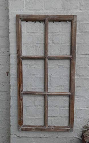 Deko-Impresion Fenster Sprossenfenster Bilderrahmen Wanddekoration Holz braun 85 x 43