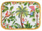Les Jardins de la Comtesse - Vassoio grande in pura melamina rosso corallo/verde - Vassoio grande di presentazione del servizio da tavola in melamina delle scimmie di Bali - 45 x 32 cm
