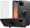 Phone Case for iPhone 11 Pro Max 2019 6.5 inch cases with Tempered Glass Screen Protector Magnetic Rugged Ring Accessories Kickstand Shockproof Silicone iPh 11pro iPhone11promax XI Plus Black