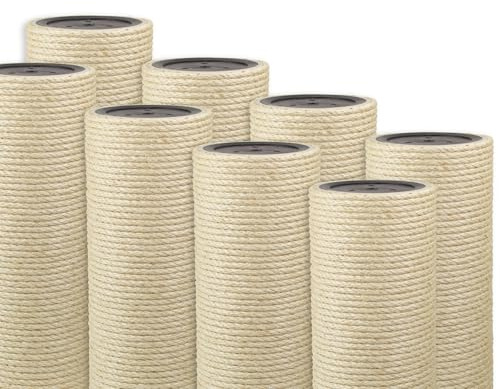 Kratzbaumland Tronco de sisal de lujo de 15 cm con cuerda de sisal de 8 mm. Longitud: 12 cm/Rosca: 8 mm (M8)