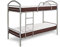 HOGAR24 Hogar 24 Etagenbett aus Metall + 2 viskoelastische Matratzen, Viscobrown, 80 x 190, 80 x 190 cm