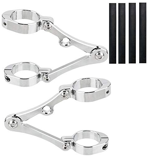 iSpchen 1Paar Scheinwerferhalter Motorrad Scheinwerfer Halterung Lampenhalter Schelle Halterung rohr Klemmhalterung Motorradscheinwerfer Montagehalterung mit Unterlegscheiben,gabel 39-41mm Motorrad