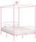 Tidyard Himmelbett-Gestell Himmelbett Metallbeet Eisenbett mit Himmel exquisitem Design Schlafzimmerbett Polsterbett Lattenrahmen Bettrahmen ohne Matratze Rosa Metall 140 x 200 cm