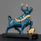 Bronze statue, Stier Harz Dekoration, Office Decor bulle und bär figuren, Wohnzimmer Dekoration Statue, Geeignet FüR Schlafzimmer, Studie, Weinschrank, BüRo, Kunst Geschenk,Blau,27*13*27cm