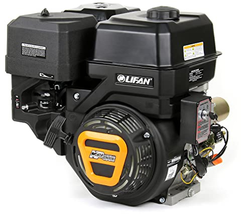 LIFAN KP460E E-Start Benzinmotor mit 16,3 PS Einzylinder für Rüttelplatten und Baumaschinen, luftgekühlter 4-Takt Motor mit 25 mm Kurbelwelle, OHV-Ventilsteuerung & 459 cc Hubraum