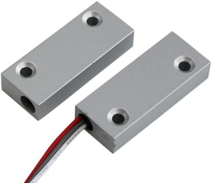 Allarme Porta in metallo Contatto Magnetico Cablato Sensore Rilevatore Interruttore Allarme Casa Garage Sicurezza Kit