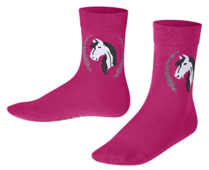 FALKE Unisex Kinder Horse Socken atmungsaktive nachhaltige Baumwolle verstärkte Kindersocken strapazierfähig hautfreundlich rutschfrei mit Pferdemotiv langlebig 1 Paar