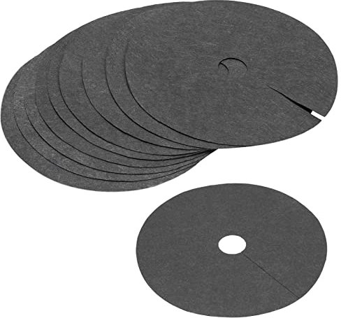 sourcing map Tree Mulch Ring 16.5 Nonwoven Tree Protector Mat Plant Cover for Weed Control Round Weed Barrier Black 10 Pack
