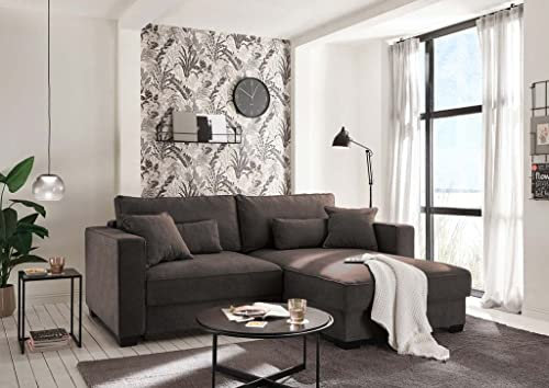 Froschkönig24 Melvin Ecksofa Polstergarnitur Sofagarnitur 200x140 cm Braun
