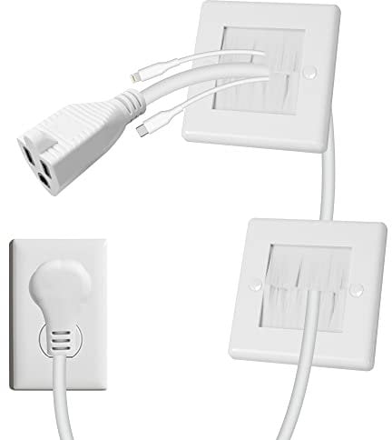 ChengFu in Wall Cable Management Kit - TV Cord Hider for Wall Mounted TV, Includes 6ft TV Cable Extension and 2 Pack Cable Management Kit Hides TV Wires Behind The Wall - White (2 Pack)