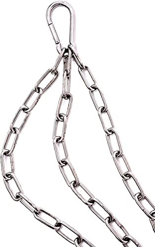 Masssiver Kettensatz Kette 75 cm lang mit 4 Karabinerhaken für Grillrost aus Edelstahl rostfrei für Grill rund Dreibein und Schwenkgrill