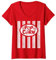 Damen POPCORN HALLOWEEN KOSTÜM KARNEVAL POPCORN TASCHE T-Shirt mit V-Ausschnitt