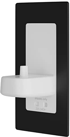 ProofVision Black Metal In-Wall Electric Toothbrush Charger and Shaver Combo - PV12P-B-FR