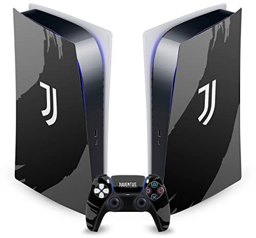 Head Case Designs Offizielle Juventus Football Club Fegen Stricheln Kunst Vinyl Frontplatte Haut Gaming Aufkleber kompatibel mit Sony PlayStation 5 PS5 Digital Edition Console and DualSense Controller